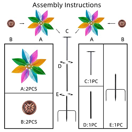 Wind Spinners for Yard and Garden (C-colorful)
