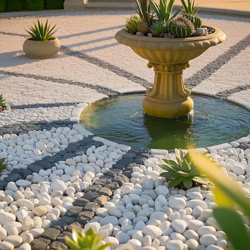 River Rocks 40lbs White Pebbles for Indoor Plants