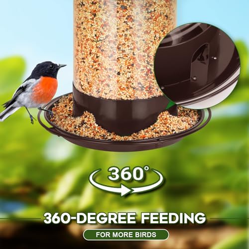 Metal Bird Feeders for Outdoors Hanging (Brown)