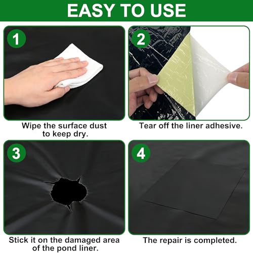 2 Pcs Pond Liner Repair Kit (Pond Liner Repair-10 inch x 10 inch)