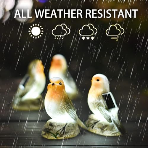 Solar Bird Garden Statue with Lights