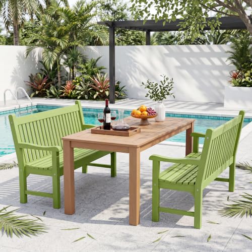2 Person Outdoor Bench with 700 Lbs Weight Capacity (Dark Green)