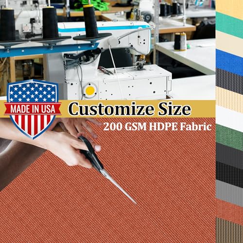 Customized Size 8' X 12' Shade Cloth with Grommets (8' X 12' Customized Size / Rust Red)