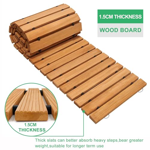 8' Wooden Garden Pathway (8ft (L) x 22in (W) / Natural-straight)
