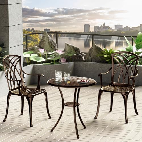 Patio Bistro Set 3 Piece (Woven / Bronze)