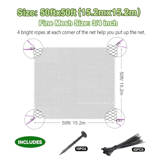 50' x 50' Bird Netting Heavy Duty Nylon 3