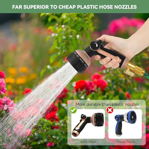 Garden Hose Nozzle Heavy Duty (Rose Gold+Black)