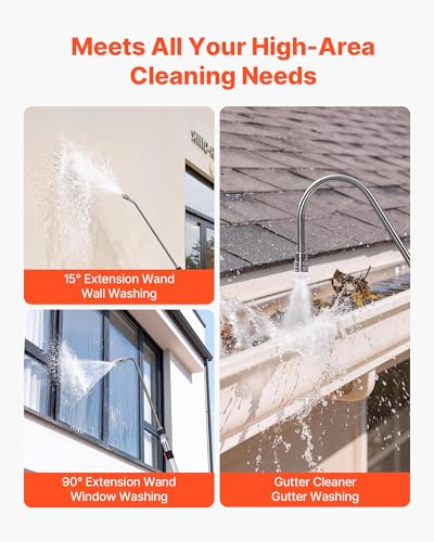 25 FT Pressure Washer Telescoping Wand (25FT with Brush Head)