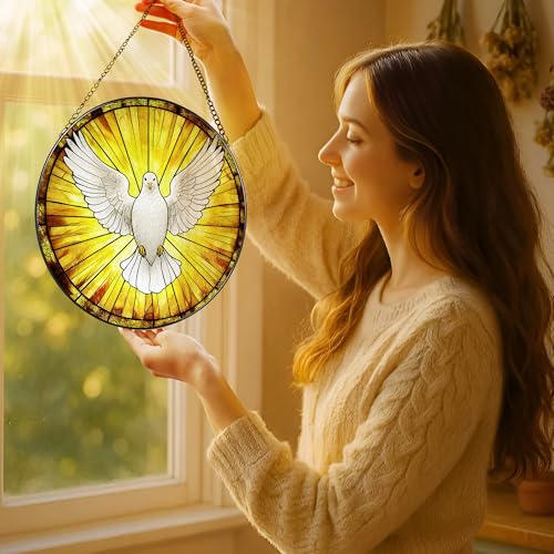 8'' Dove Stained Glass Suncatcher (Dove)