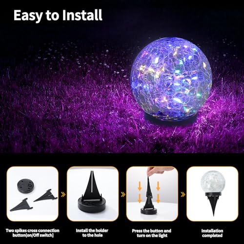 Solar Globe Lights Outdoor Waterproof (Multicolor / 8 Globes)