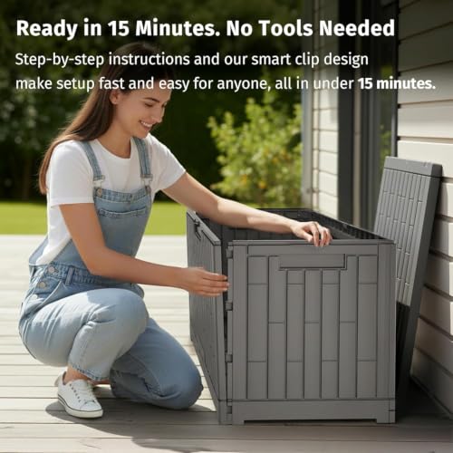 Outdoor Storage Box (Ash Grey / 60 Gallon)