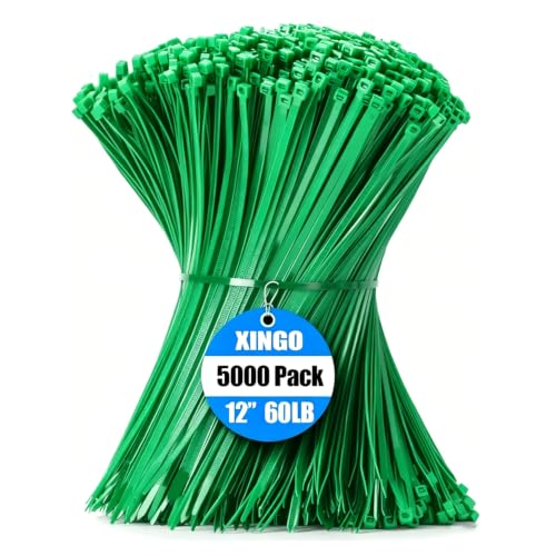 5000 PCS Green Zip Ties 12 Inch (12 Inch(60 lbs, 5000 pcs) / Green)