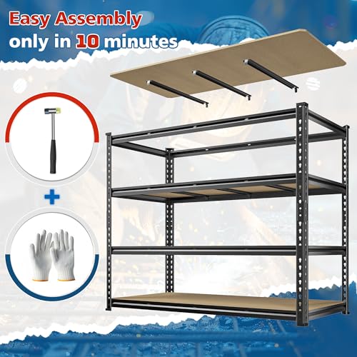 55" W Heavy Duty Garage Shelf (55" W × 24" D × 60" H)