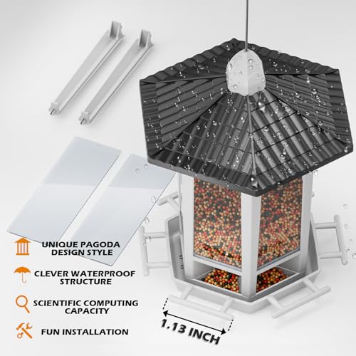 2 Pack Bird Feeders for Outdoor Hanging (Black&White / 2 PACK)