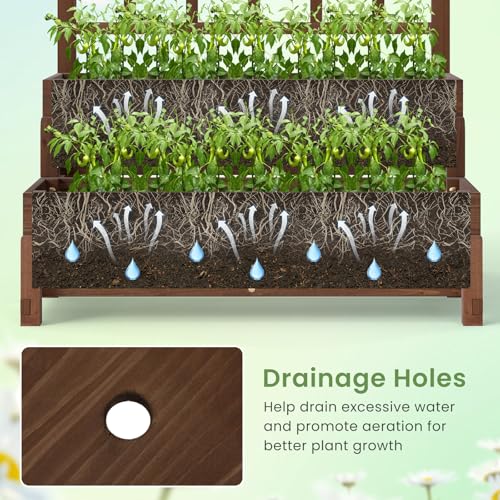 Raised Garden Bed with Trellis & Legs
