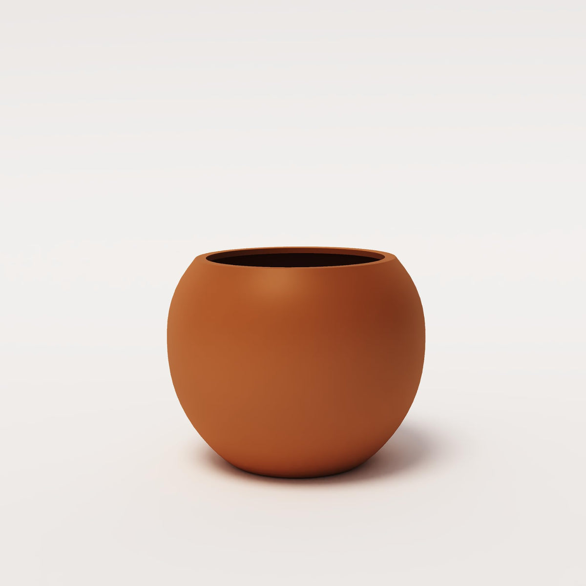 Premium Mt Sherman Fiberstone Sphere Planter for Indoor Outdoor Use (Terracotta / Small 12.6''D x 10''H)