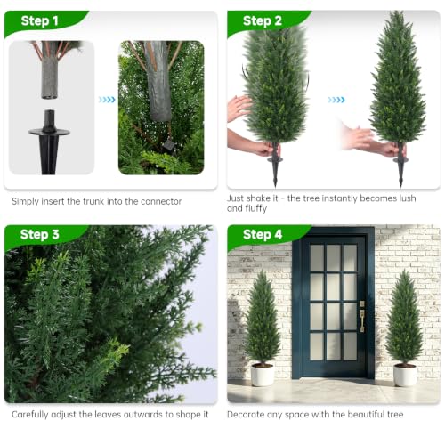 4FT Artificial Cedar Topiary (Cedar Green / 4 FT)