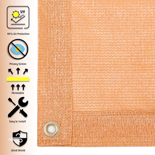 Shade Cloth 4x21 FT Sun Shade (4' x 21' custom size / Peach Fuzz)