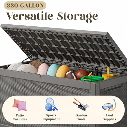 Outdoor Storage Box (Grey / 330 Gallon)