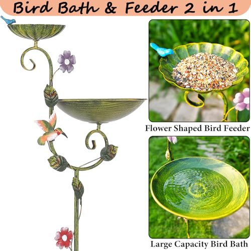 Free Standing Bird Baths for Outdoors (Hummingbird)
