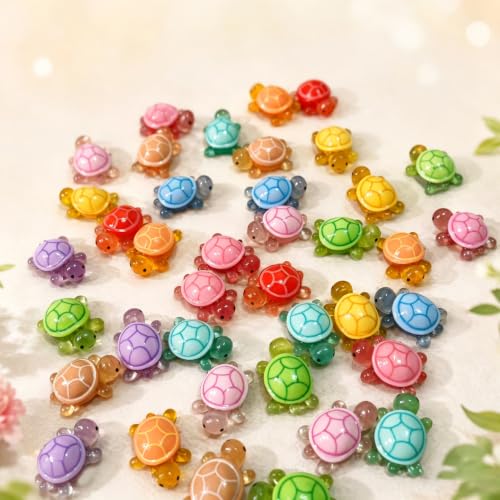 20 Pcs Mini Resin Animals Turtles Figurines Glow in The Dark