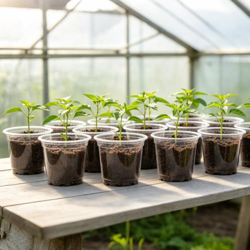 30 Pack 4Inch Clear Nursery Pots with Drainage Holes (4Inch-30Pack)