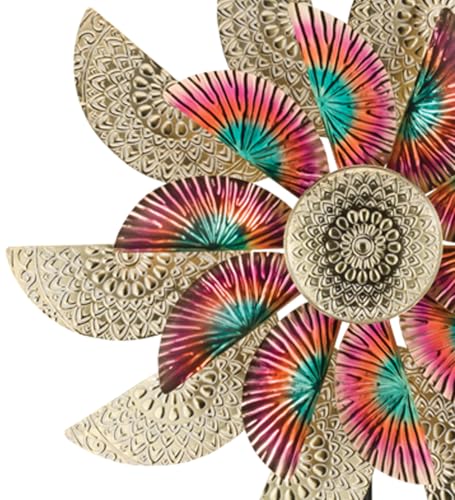 Wind Spinner Outdoor Metal Kinetic Yard Art with Stake (Fan / Large (80-89 Inch))