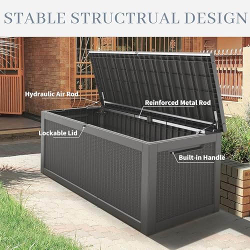 320 Gal Deck Box (320 Gallon / Rattan Grey)