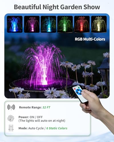12W Solar Fountain Pump with 4200mAh Battery Backup (12W Fountain with LED Light)