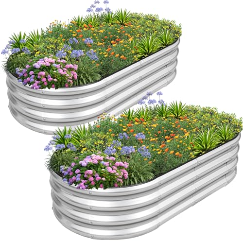 Galvanized Raised Garden Bed Outdoor (2 Count)