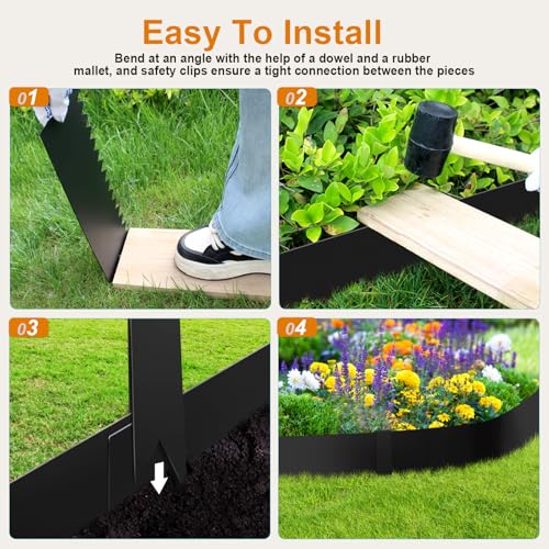 20ft. 40" L × 6" H Metal Landscape Edging (Black / 6 Inch)