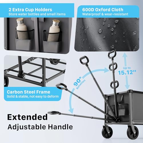 29.3" Collapsible Wagon Cart (Darkgray / 150L)