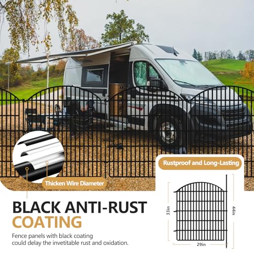 16 Panels Decorative Garden Metal Fence (33in(H) X 38.67ft(L))