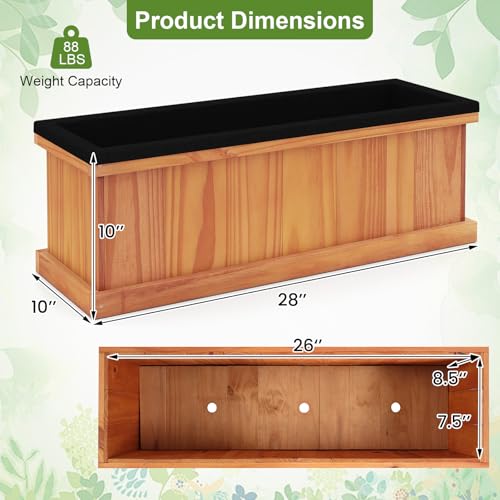 Outdoor Raised Garden Bed Set of 2 (Orange / 28"x10"x10")