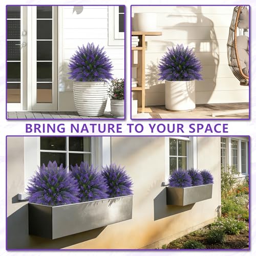 Artificial 4 Pack Lavender UV Resistant Topiary Ball for Outdoor (Lavender Ball 4pc)