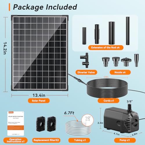25W Solar Pond Pump 410GPH Dry (25W)