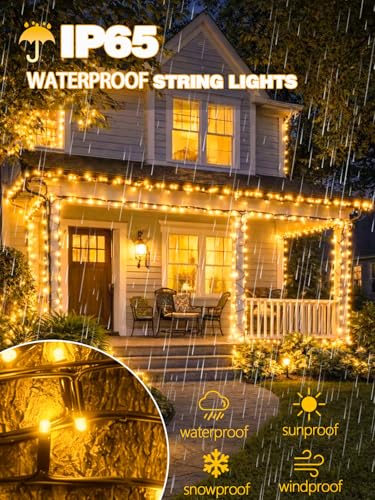 Solar String Lights Outdoor (4 PACK / Warm White)