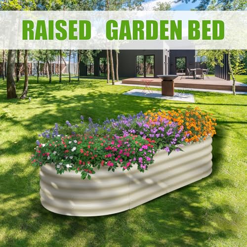 Galvanized Raised Garden Bed (White / 6x3x1.5 ft)