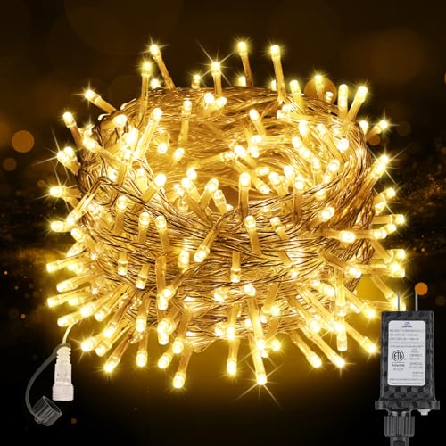 100FT 300 LED Christmas Lights Plug in (Warm White / 100FT 300LED)