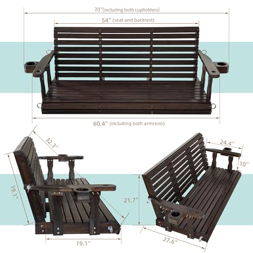 Wooden Porch Swing (Rustic / 5 FT Extra Large)
