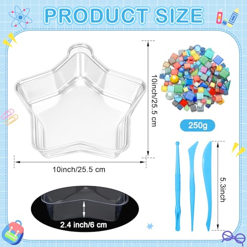 24 Pcs Stepping Stone Mold DIY Craft Kit for Garden (Star / 10 Inch)