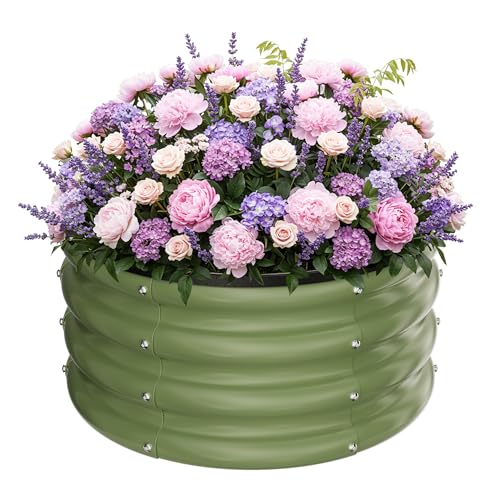 Round Raised Garden Bed Set (Green)