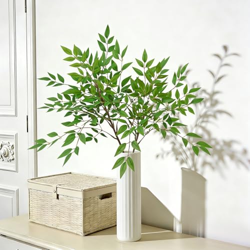 Green Nandian Artificial Plant 2PCS Faux Greenery Stems for Vase (Green Nandian-2pcs)