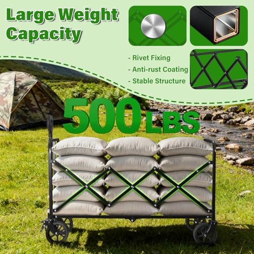 Wagon Cart Foldable (Black-500lbs)