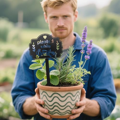 Planted While Drinking Garden Plant Marker