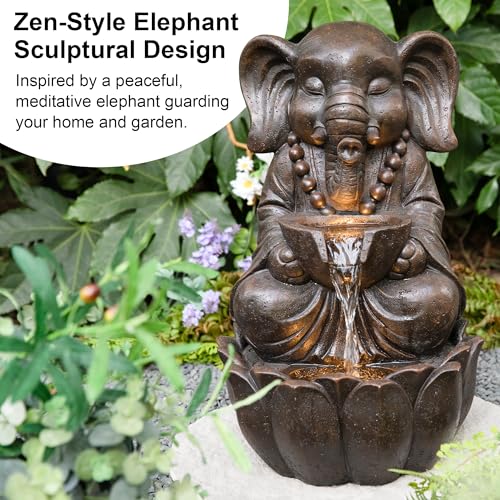 Outdoor Fountains (Bronze Elephant / 22"H)