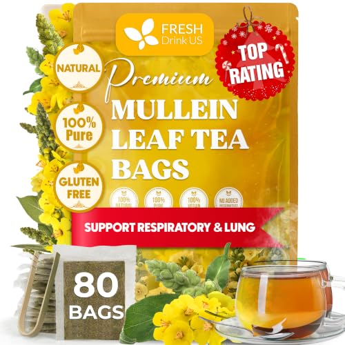 Premium 80 Mullein Leaf Tea Bags (80 Tea Bags)