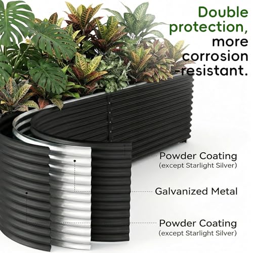 2 Pack 6×3×2 ft Galvanized Metal Raised Garden Bed (Gray / 6×3×2ft)