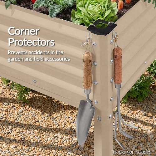 72x24x30in Non Toxic Galvanized Raised Garden Bed (72x24x30in / Beige)