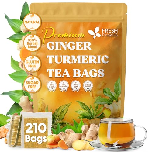Premium 210 Ginger Turmeric Tea Bags (210 Tea Bags)